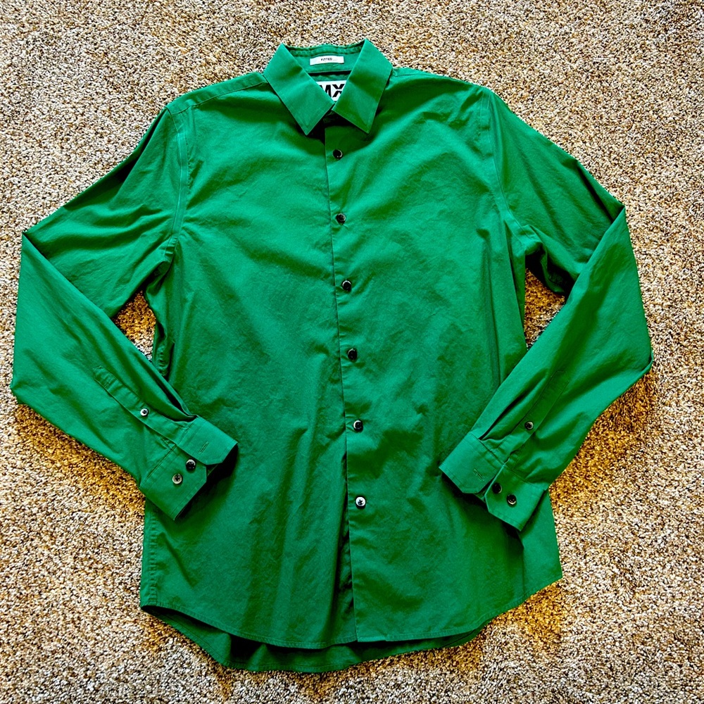 Green Express dress shirt, with 15-15.5” neck.